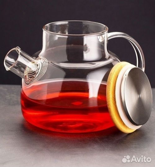 Новый Чайник заварочный стеклянный Бочонок 900 мл