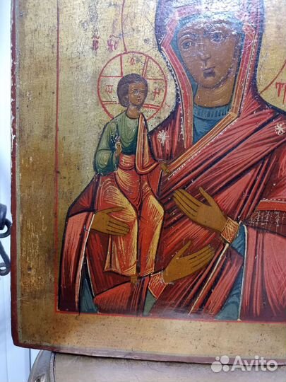 Икона старинная. Пр.Бца.Троеручица