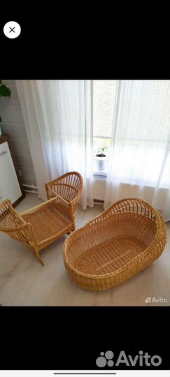 Детская люлька колыбель плетеная