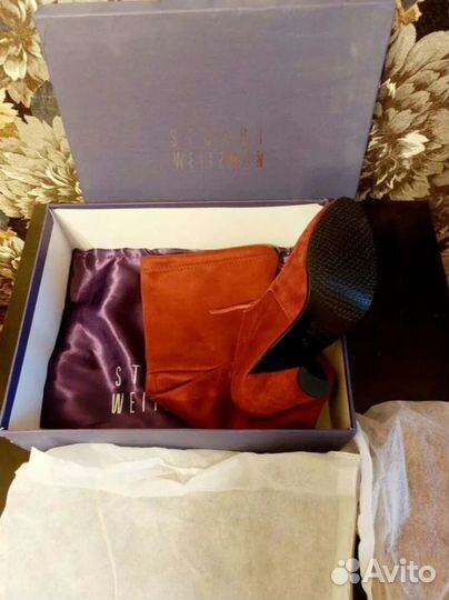 Сапоги Stuart Weitzman ботфорты замшевые 36
