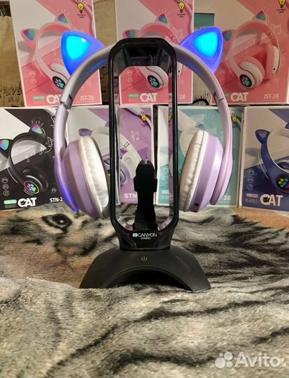 Беспроводные наушники с ушками (разные цвета)