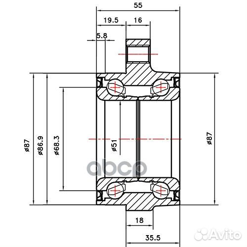 Ступица пер Nis Urvan E25 Z89287R Zikmar