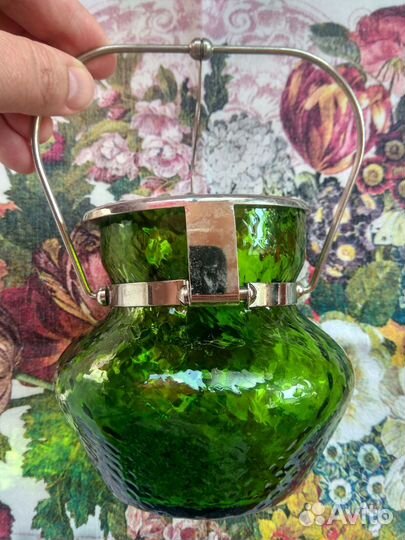 Сахарница цветное стекло СССР