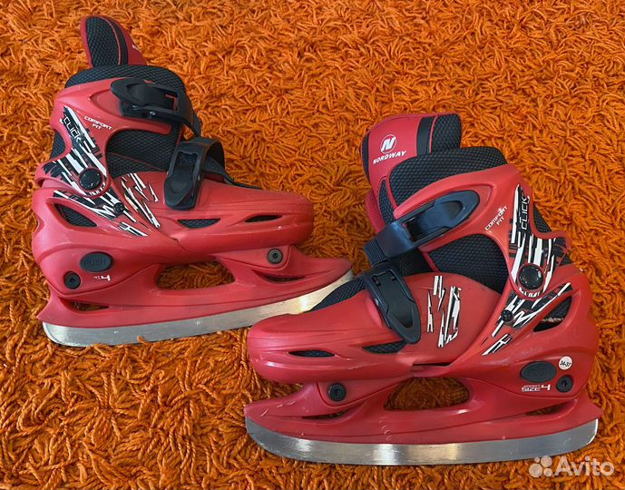 Коньки детские, размер регулируется 34 - 37