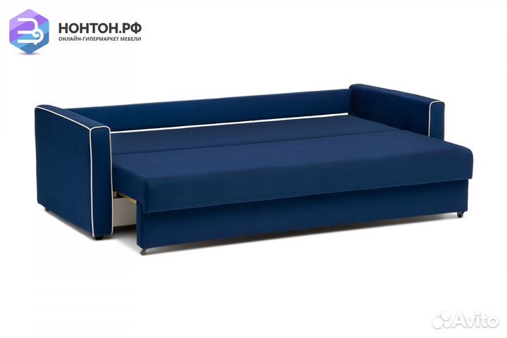 Диван еврокнижка Леон 3-х местный темно-синий