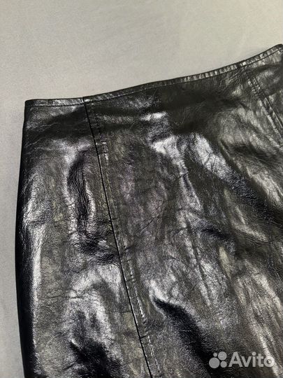 Кожаная мини-юбка