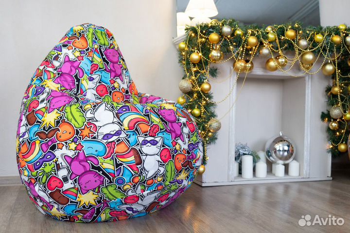 Кресло-мешок из ткани микровелюр