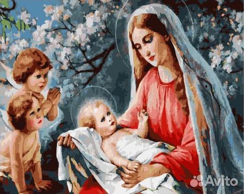 Картина по номерам Икона Ангелы и Дева Мария