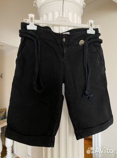 Шорты бриджы черные джинсовые