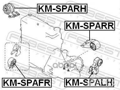 Подушка двигателя правая kmsparh Febest