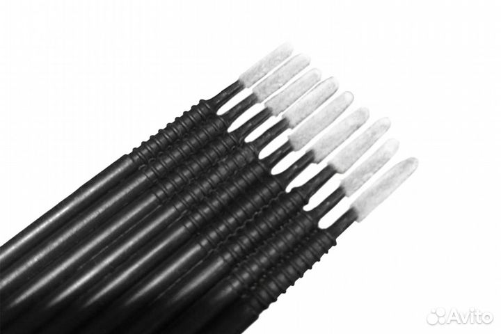 Микробраши с длинным наконечником, черные 100шт