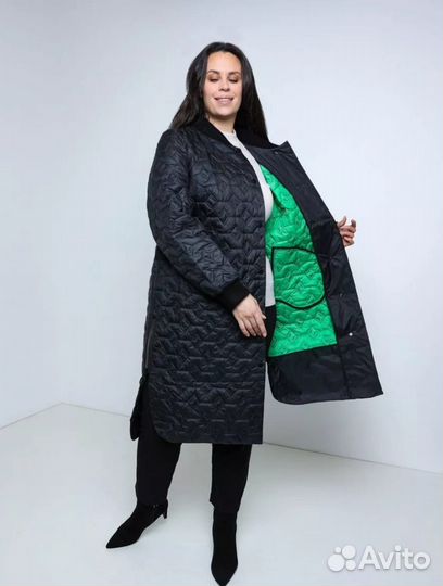 Демисезонное пальто стеганое 50/60/70
