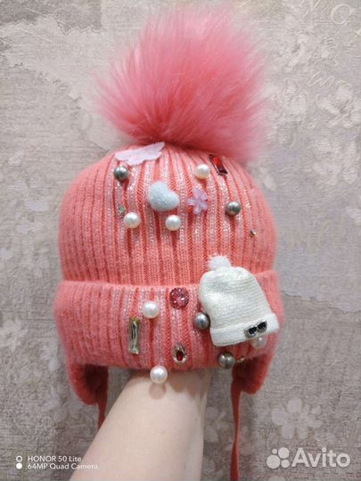 Шапка детская для девочки зимняя