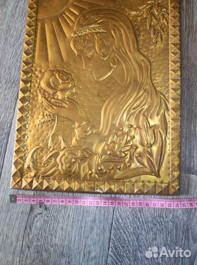 Чеканка панно СССР девушка