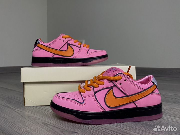 Nike dunk SB x Powerpuff girls розовые