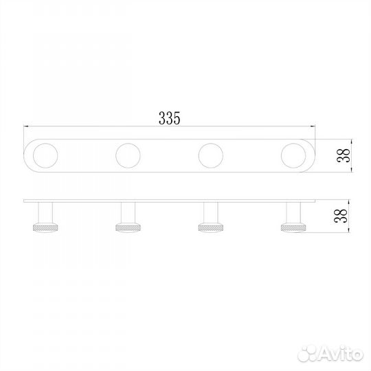 Планка с крючками Savol S-002174Q, графит