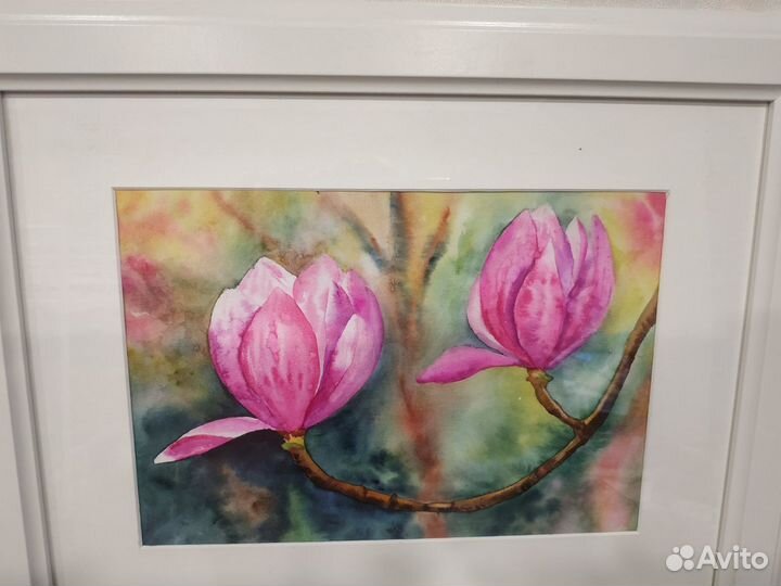 Картина акварелью цветы 