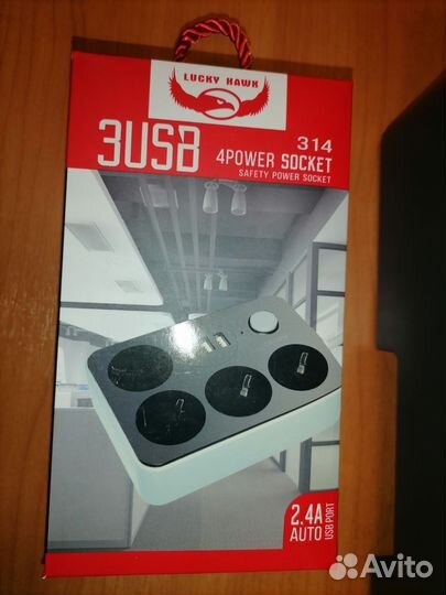 Сетевой фильтр с usb 3 порта и 4 розетки евро