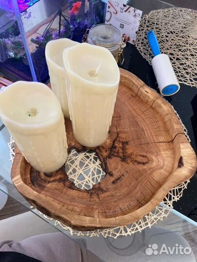 Деревянные тарелки, подносы из спилов