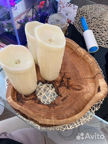 Деревянные тарелки, подносы из спилов