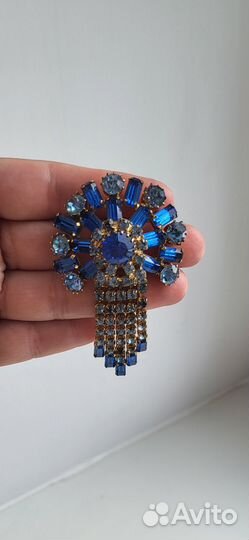 Красивая винтажная брошь брошка, Чехословакия пери