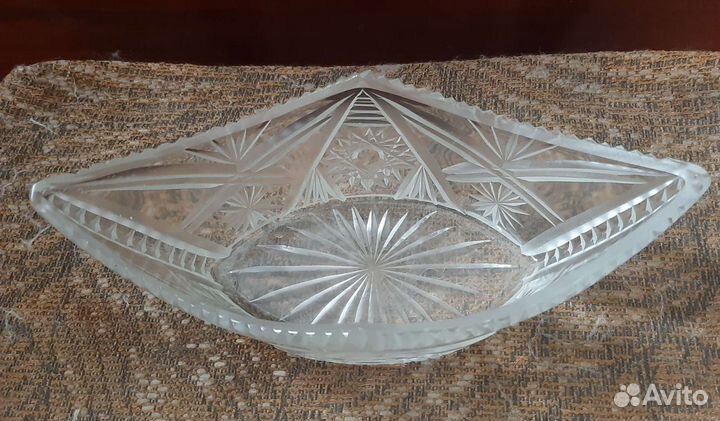 Хрустальная ваза СССР Ладья