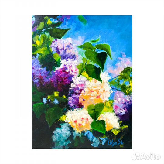 Картина маслом Сирень