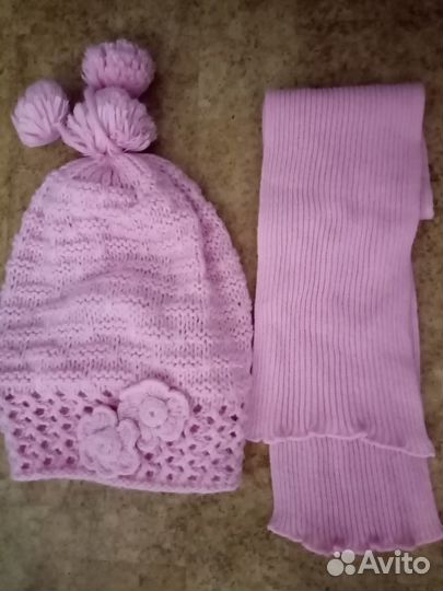 Шапка, шарф для девочки