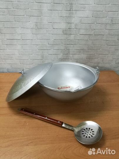 Казан походный 6 л с дужкой с шумовкой в комплекте