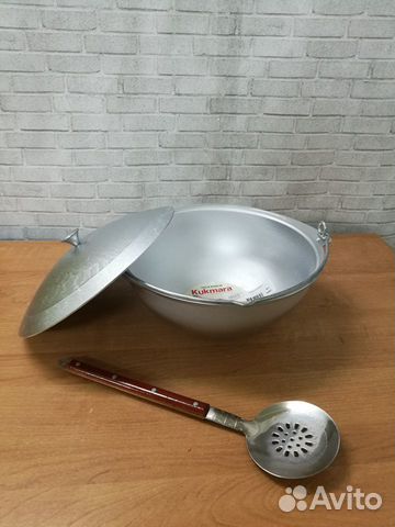 Казан походный 6 л с дужкой с шумовкой в комплекте