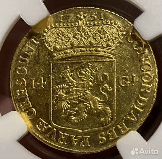 14 гульденов 1751 год. Нидерланды