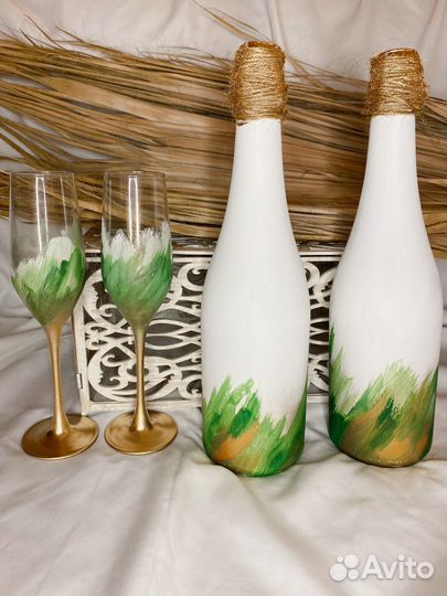 Свадебные бокалы, свадебное шампанское