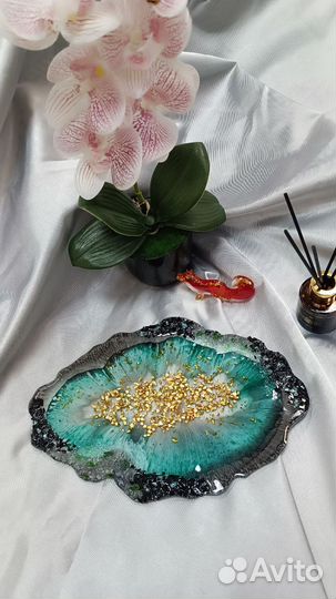 Тарелка (блюдо) из эпоксидной смолы