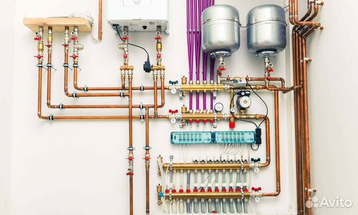 Монтаж тёплых полов,газовых котлов и водоснабжения