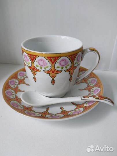 Чайная пара керамика, кофейная чашка с блюдцем