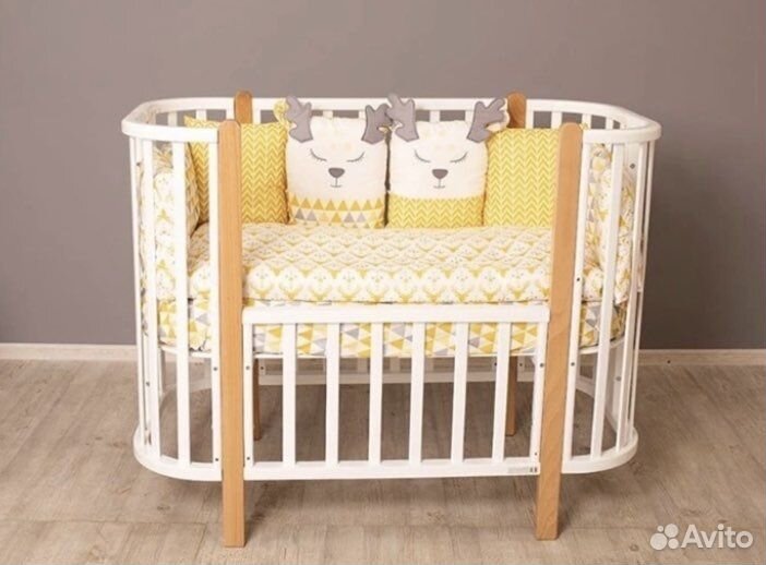Детская кроватка круглая овальная