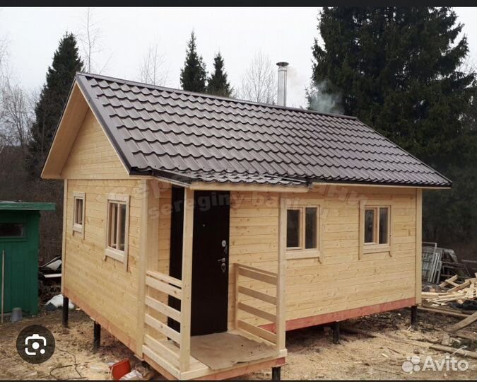 Бригада плотников, дом, баня, беседка