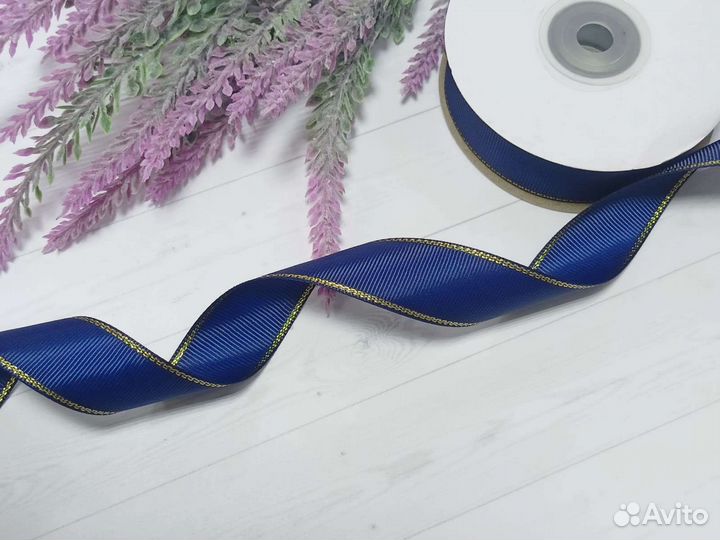 Лента репс с люрексом 25мм*18,28м