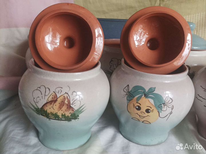 Набор керамических горшков для запекания