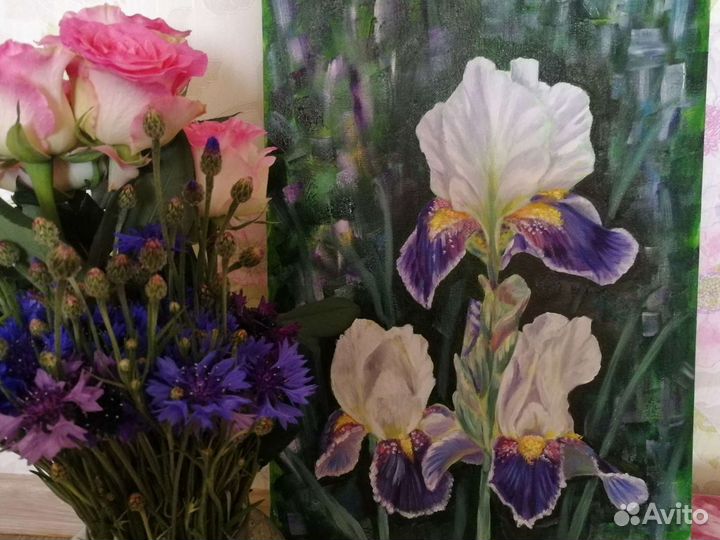 Картина маслом цветы