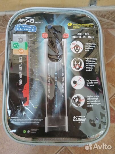 Полнолицевая маска для сноркелинга