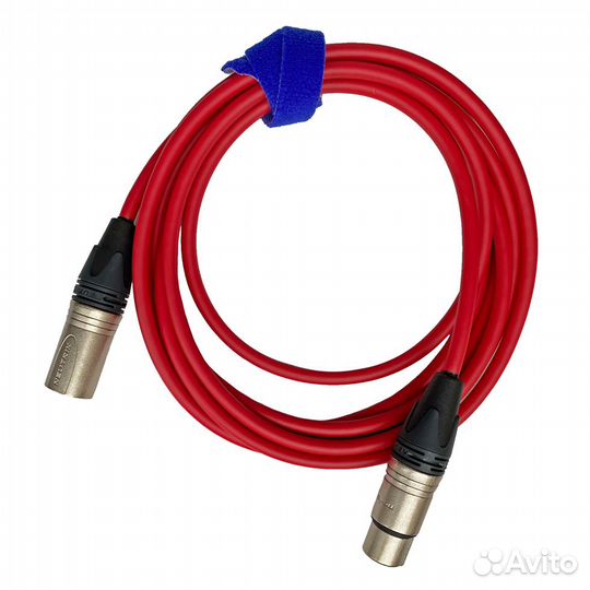 Кабель микрофонный GS-PRO XLR3F-XLR3M (red) 2 метр