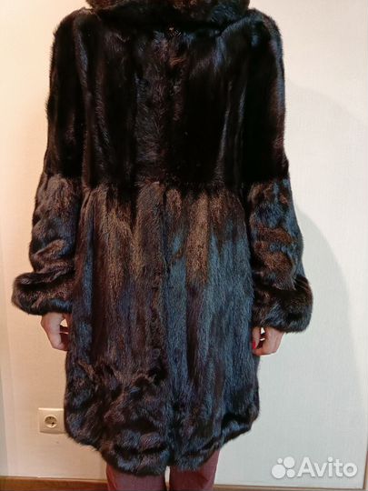 Шуба норковая с капюшоном 42 44