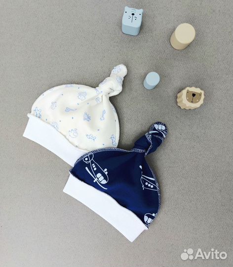 Комплет шапочек с узелком р. 28, 32, 34, 36, 40