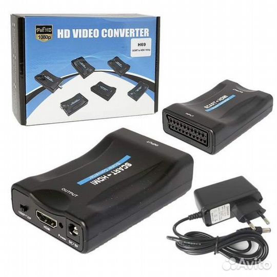Переходник-конвертер scart-hdmi H69