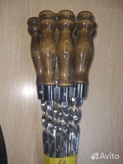 Шампура с деревянной ручкой Премиум 10 шт.45см1,2