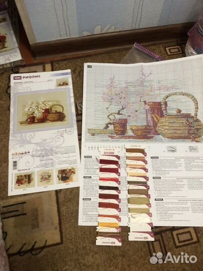 Схема для вышивки с остатками ниток Чай