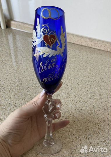 Свадебные бокалы ручной работы