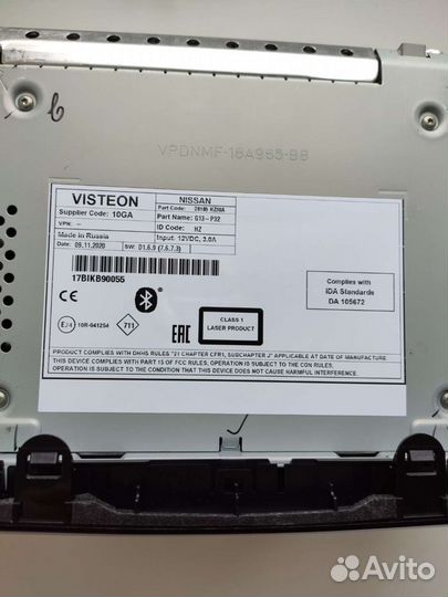 Автомагнитола новая штатная для Nissan 2020