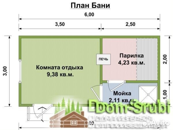 Вичуга. Хорошая надёжная Баня из бруса Б-5 (3х6)